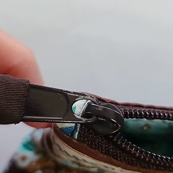 Vera Bradley Java Blue Tote Purse Shoulder Bag Brown Blue Floral 2006 Pattern - Picture 16 of 16